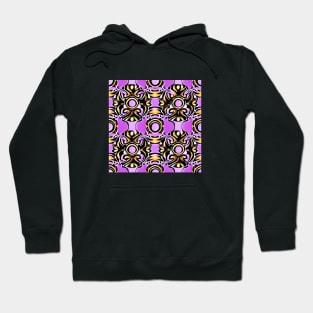 Ornate Golden Donuts Pattern on Pink Hoodie